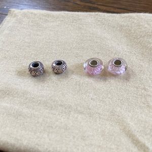 CHAMILIA Glass bead and rhinestone beads set of four